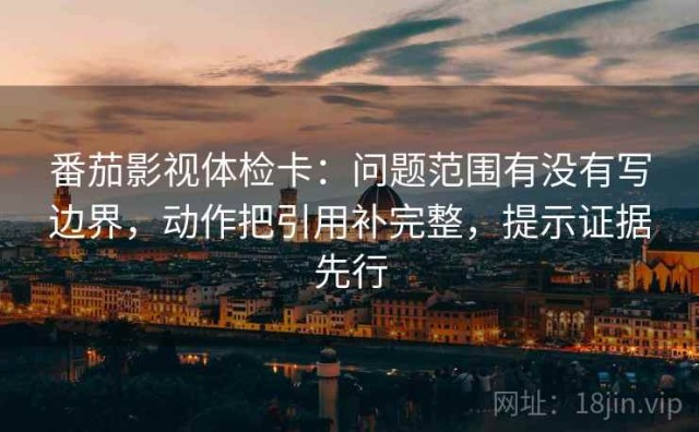 番茄影视体检卡：问题范围有没有写边界，动作把引用补完整，提示证据先行